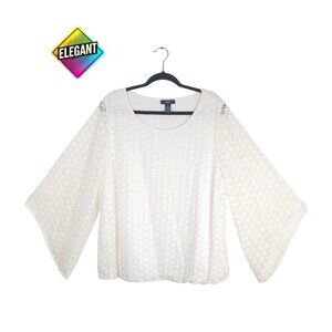 White Eyelet Bell Sleeve Blouse - Croft & Barrow